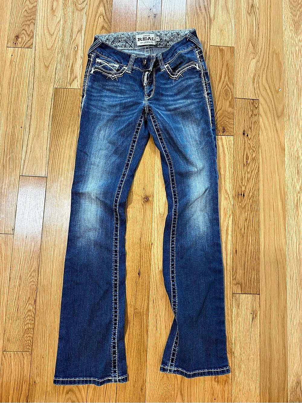 Ariat R.E.A.L. Denim Boot Cut Jeans in Blue Waist 27